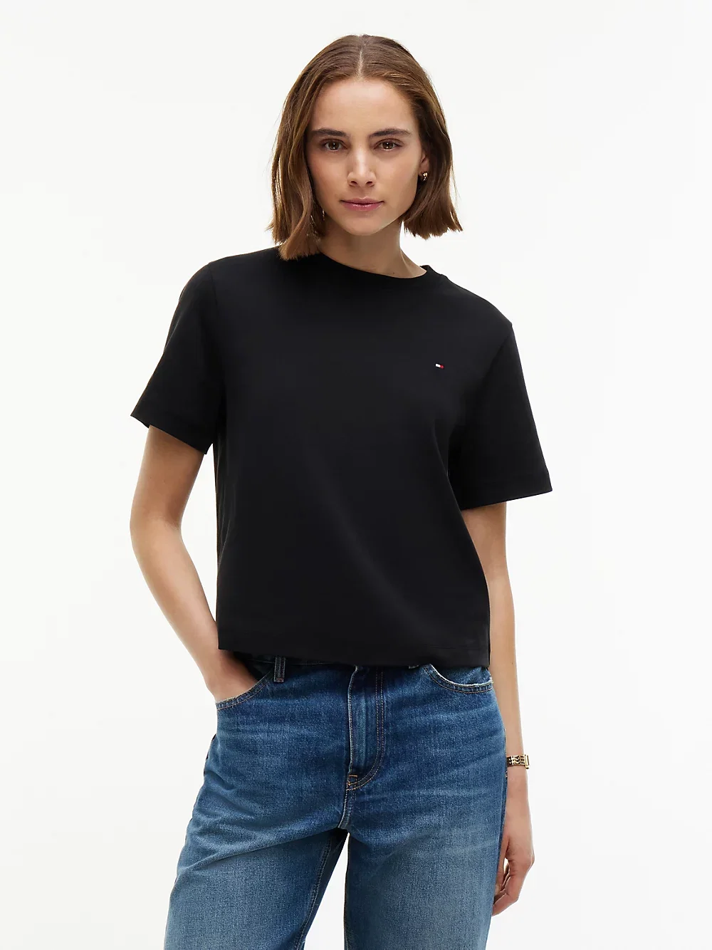 Boxy Fit T-Shirt Aus Interlockstrick
