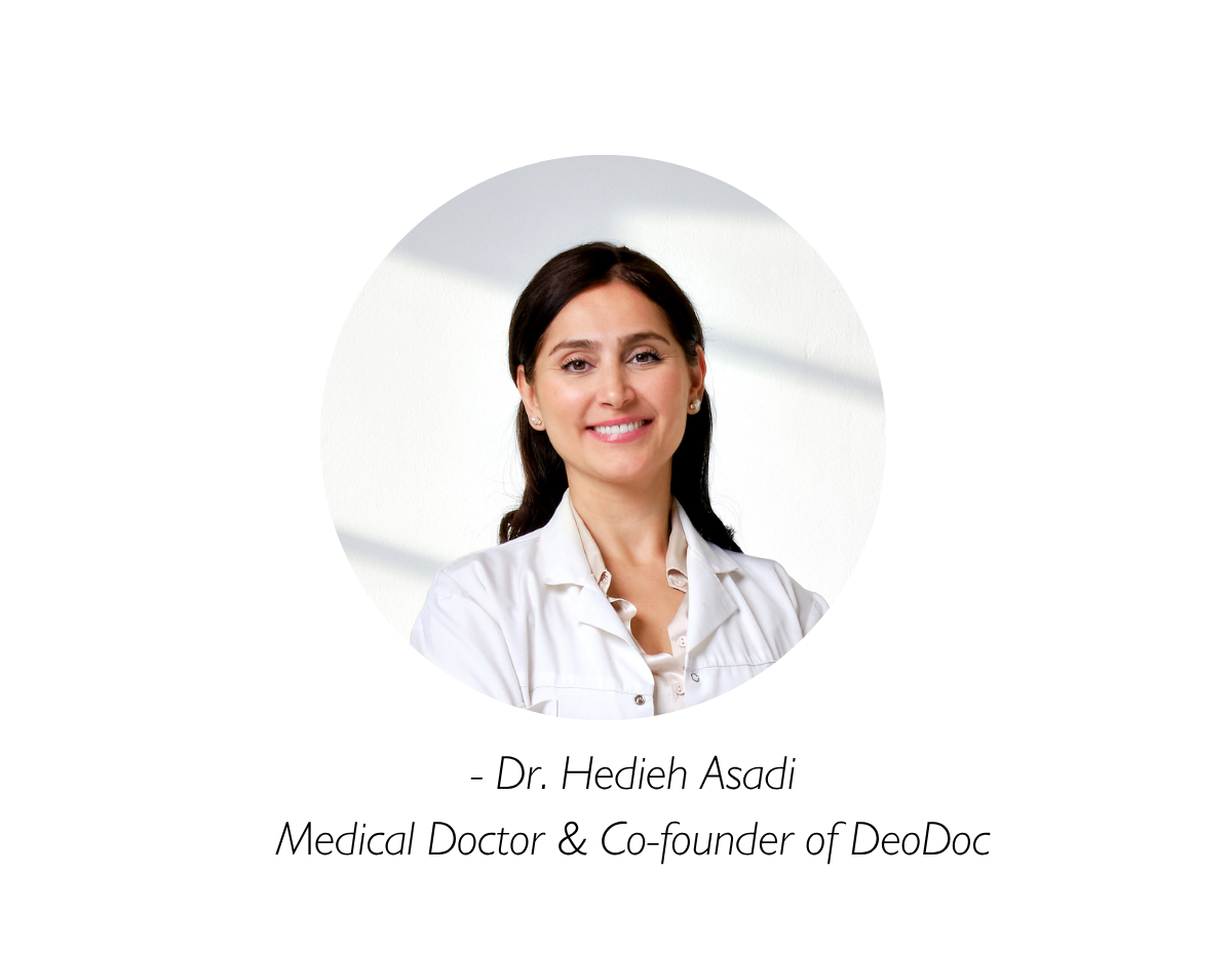 Dr Hedieh Asadi. Medical doctor and co-founder of DeoDoc