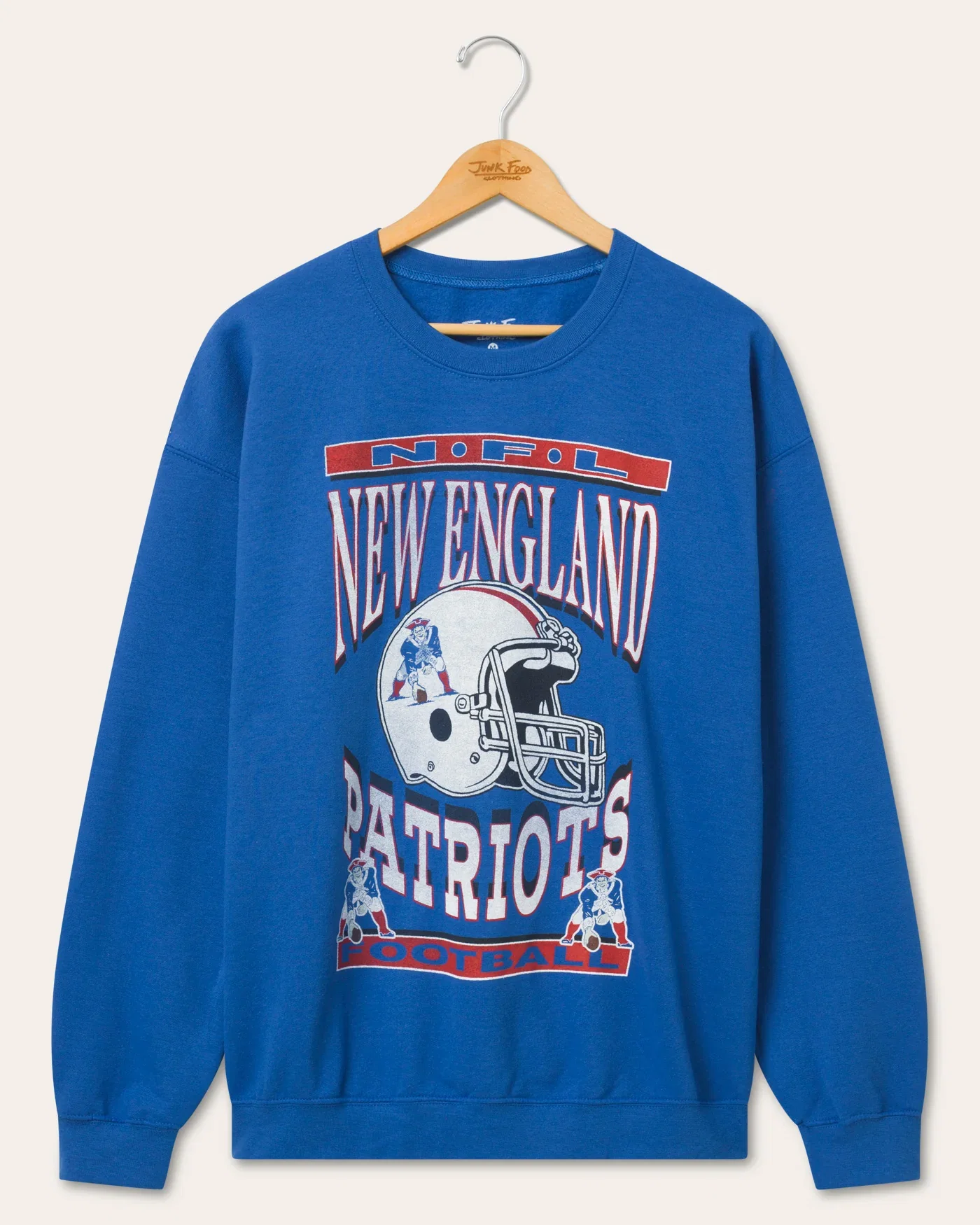 Image of New England Patriots Helmet Flea Market Crew Fleece