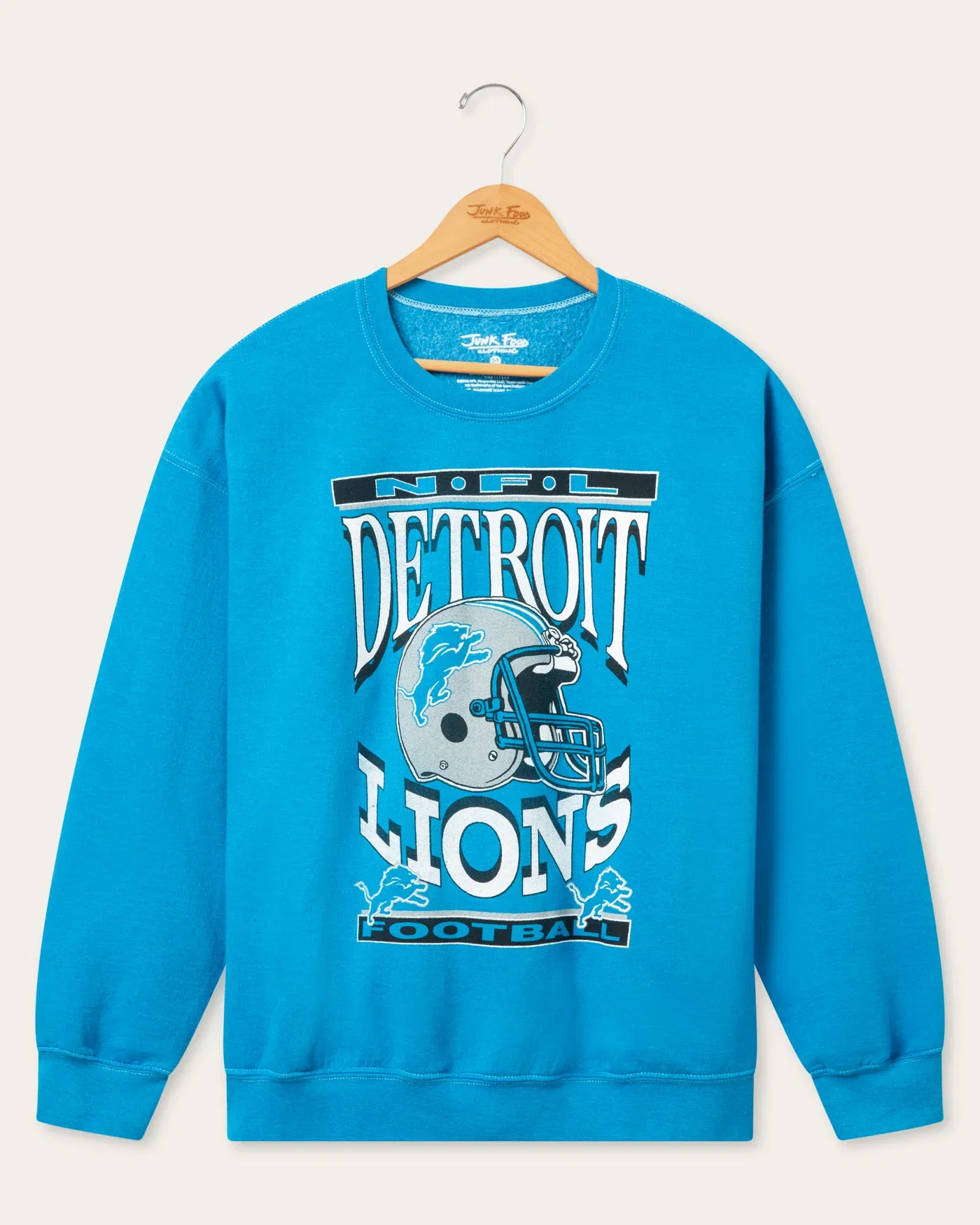 Image of Detroit Lions Helmet Flea Market Crew Fleece