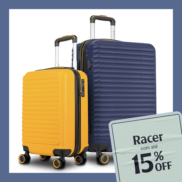 Linha de Malas RACER com até 15% OFF