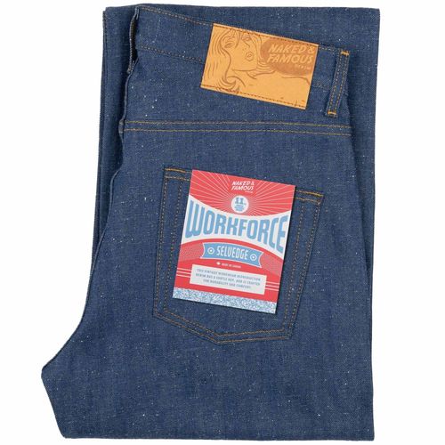 Naked and Famous Denim Weird Guy Workforce Selvedge - Indigo