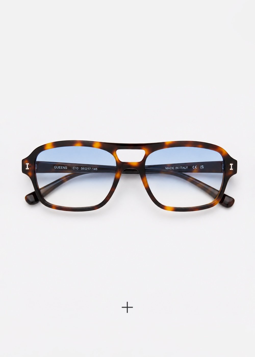 Preview of Queens Sunglasses in Havana with Blue Gradient