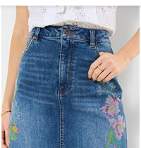 Dalia Embroidered Denim Mini Skirt