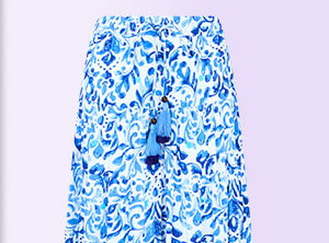 Summer Blues Tiered Maxi Skirt
