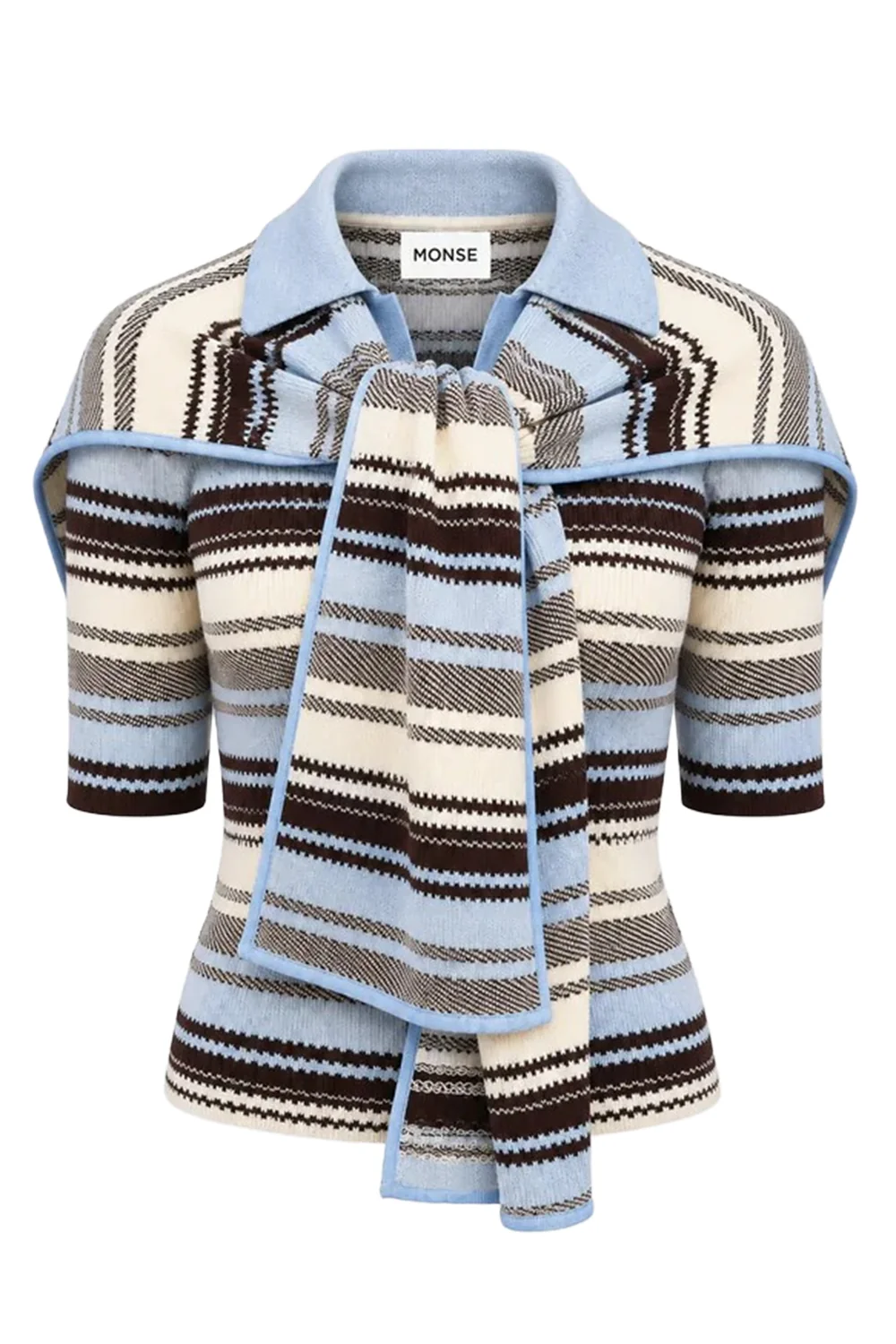 Image of striped jacquard scarf top