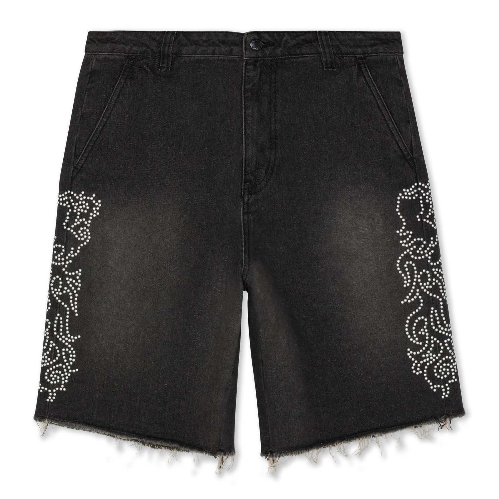 Image of Pretty Flacko Denim Shorts (Black Vintage Wash Denim)