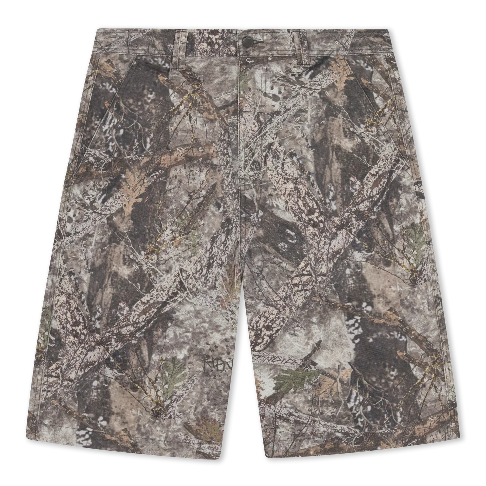 Image of Nermal Tree Camo Baggy Denim Shorts (Nerm Tree Camo)