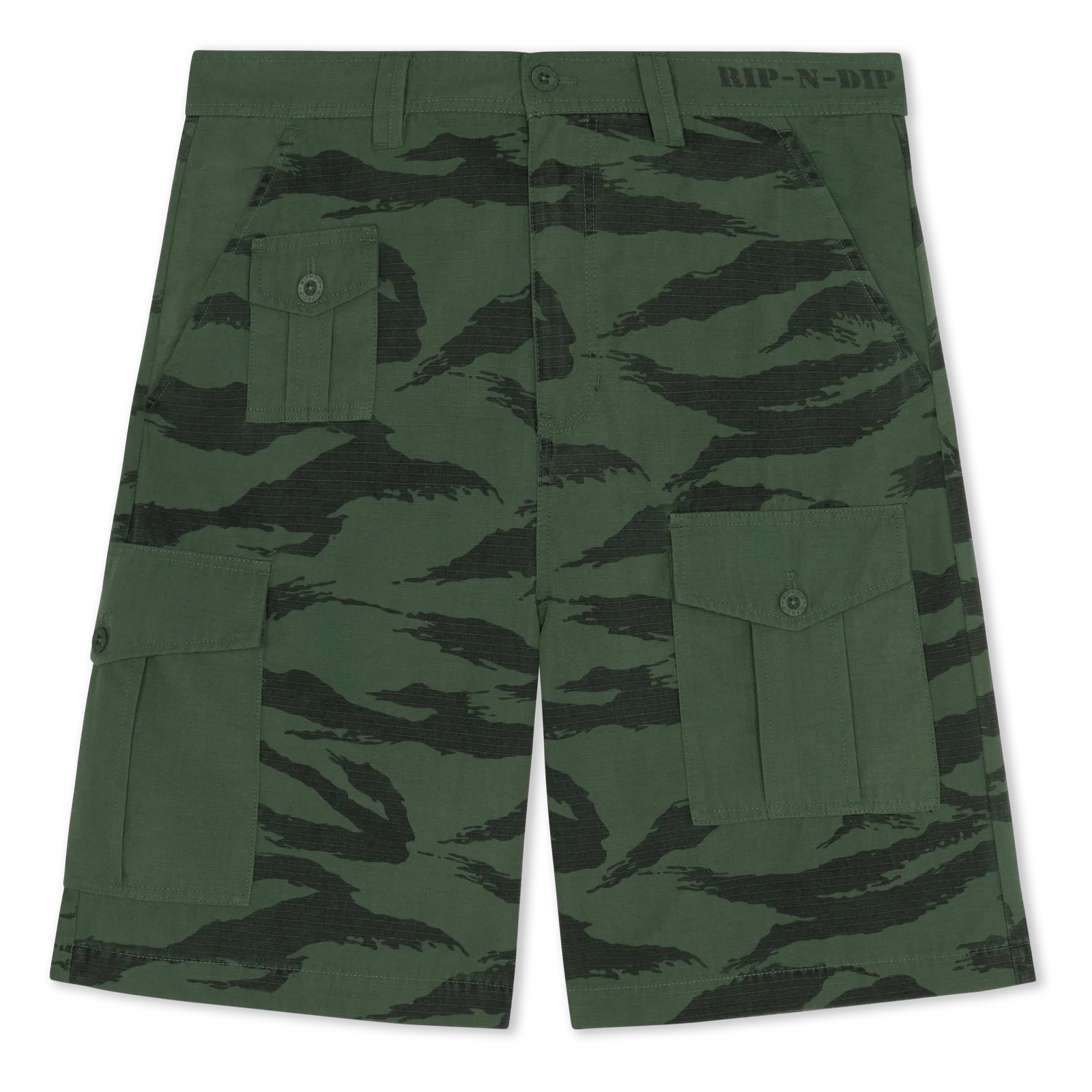 Image of A Team Camo Cargo Shorts (Military Green)
