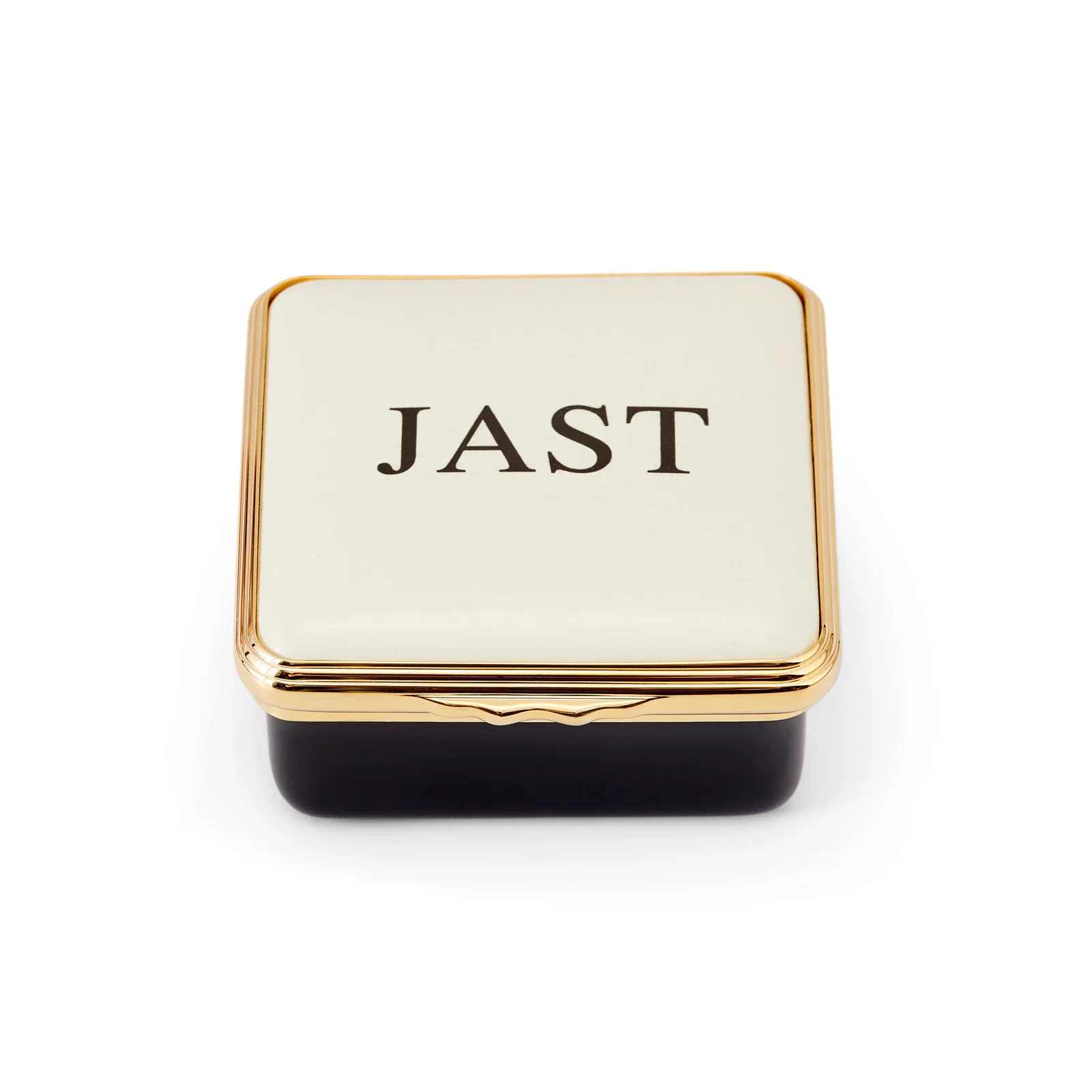 Image of Blank Canvas Enamel Box in White & Black