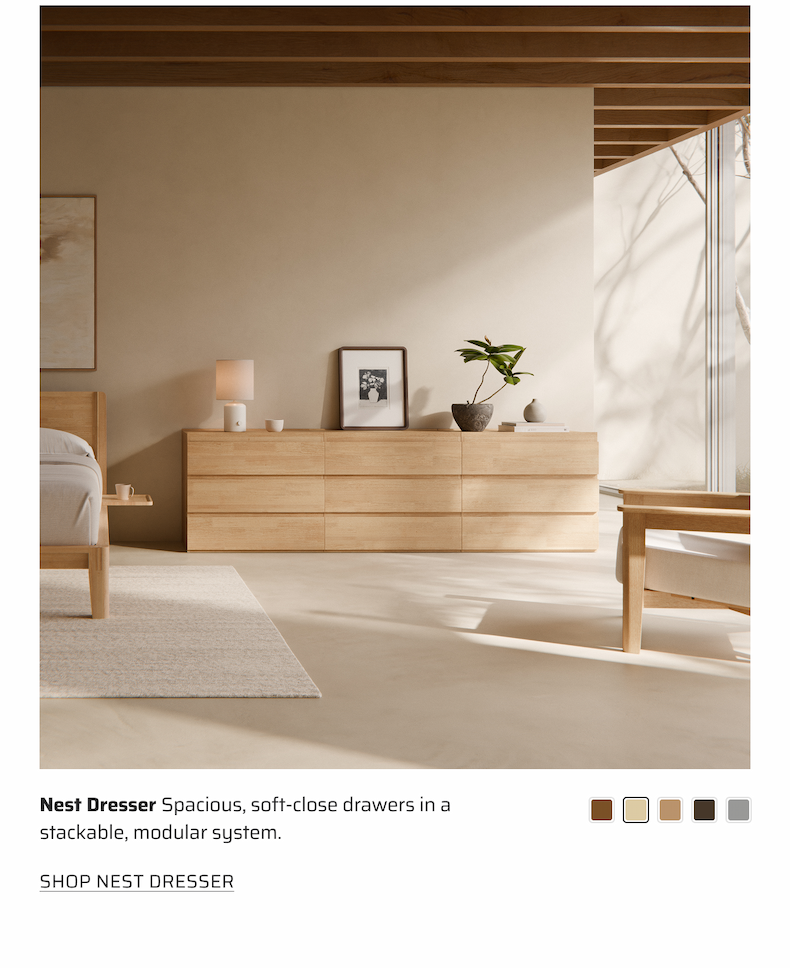Nest Dresser. Spacious, soft close drawers in a stackable, modular system. Shop Nest Dresser
