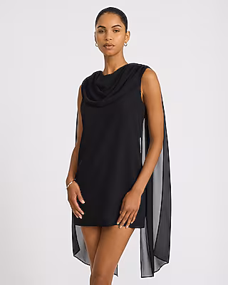 Chiffon Scarf Sleeveless Mini Dress
