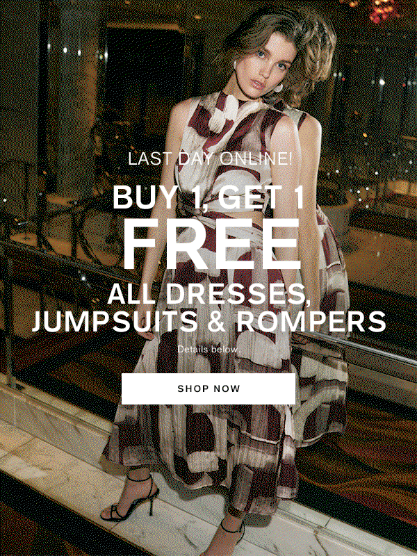 BOGO Free All Dresses, Jumpsuits & Rompers