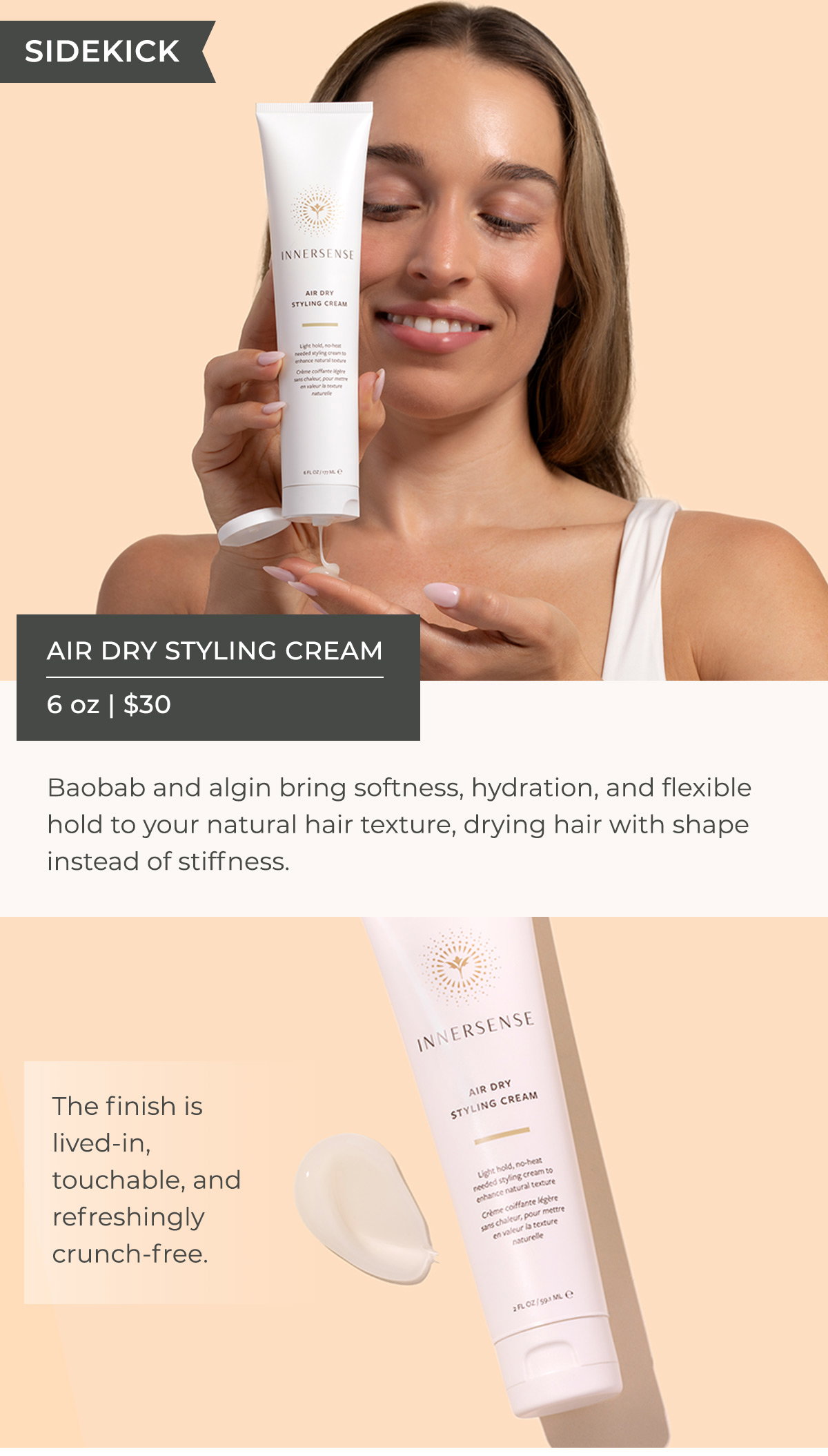 SIDEKICK - Air Dry Styling Cream - 6 oz | $30   