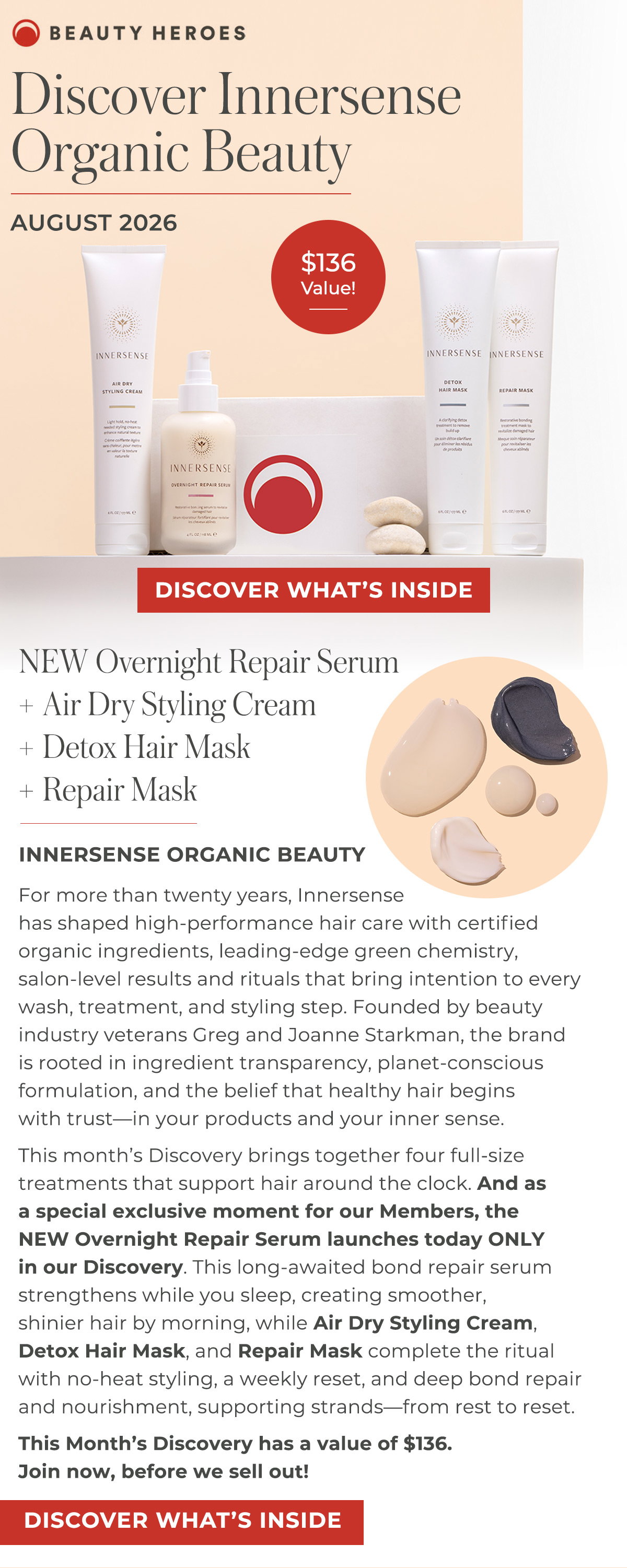 Innersense Organic Beauty  | August 2026 - $136 Value!