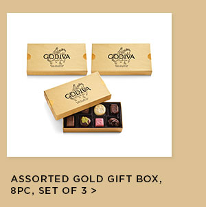 Assorted Chocolate Gold Gift Box, 8pc, Set of 3