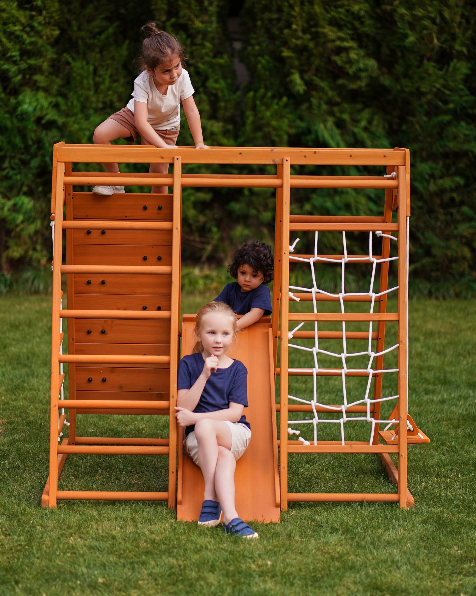 Image of Magnolia 7-in-1 Real Wood Playset | Indoor & Outdoor Climbing Gym for Kids