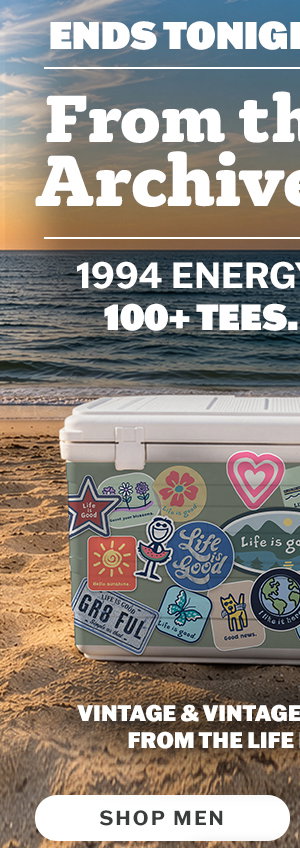 Ends tonight! Men's tees From the Archives. 1994 energy. 100+ tees.