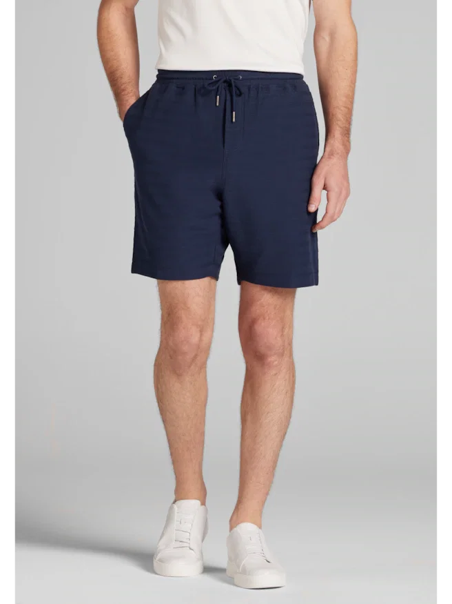 Jos. A. Bank Tailored Fit Tonal Stripe Drawcord Shorts 7 Inch Inseam