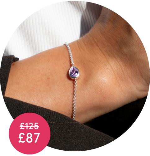Summer Sale | Amethyst Pear Chain Bracelet