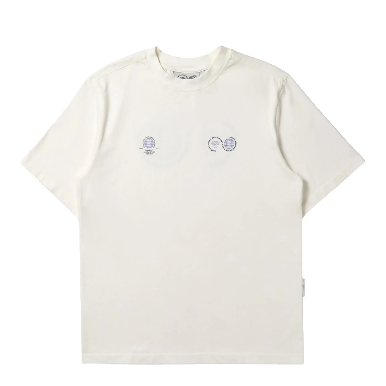 Image of Purple Mountain Observatory Globe Tee White / Blue Logo
