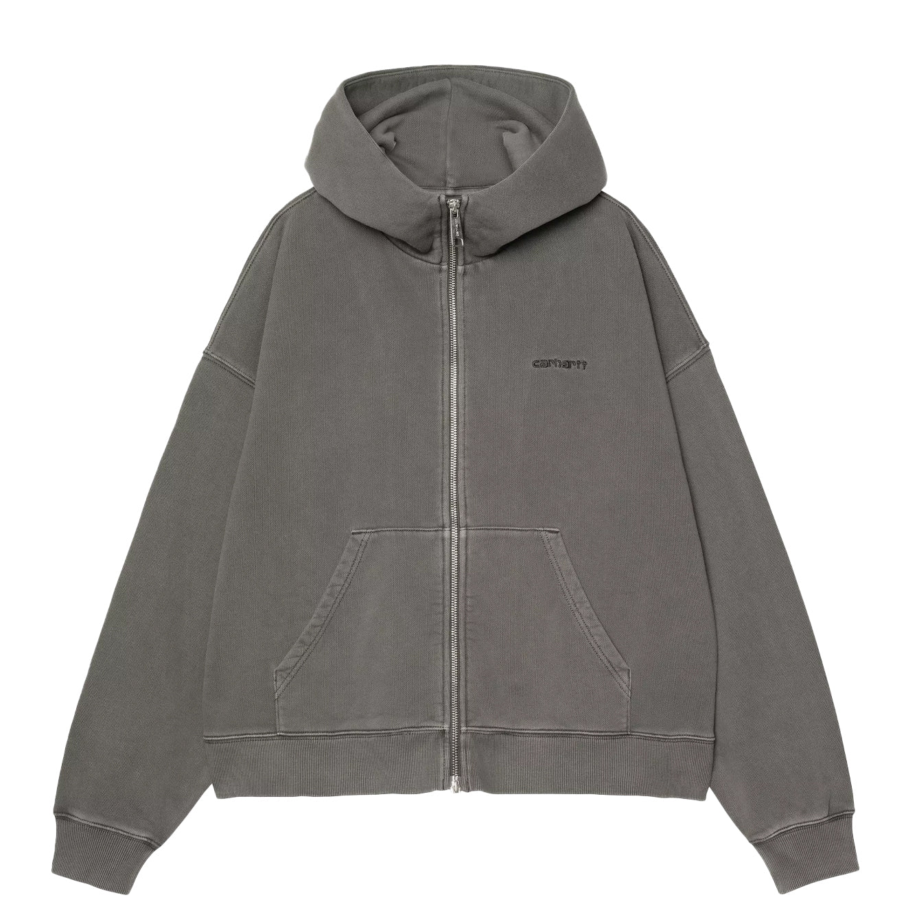 Image of Carhartt WIP Womens Hooded Benton Jacket Graphite Garment Dyed