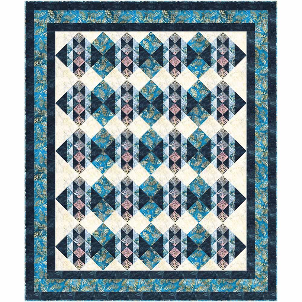 Image of Fanfare - Ocean Mist - Cathey Marie Designs - Fanfare - Banyan Batiks by Northcott - Quilt Kit
