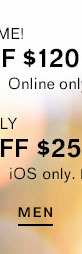 $40 Off $120 | $75 Off $200 with Code: 1064 | App Only: $100 Off $250, Code: 1065 Exclusions Apply. ; Shop Men's Clothing