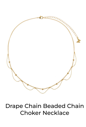 Drape Chain Beaded Chain Choker Necklace