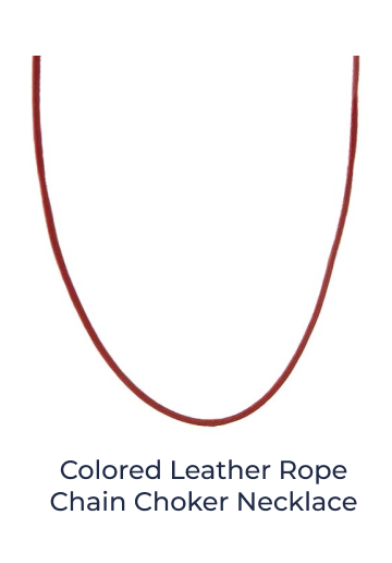 Colored Leather Rope Chain Choker Necklace