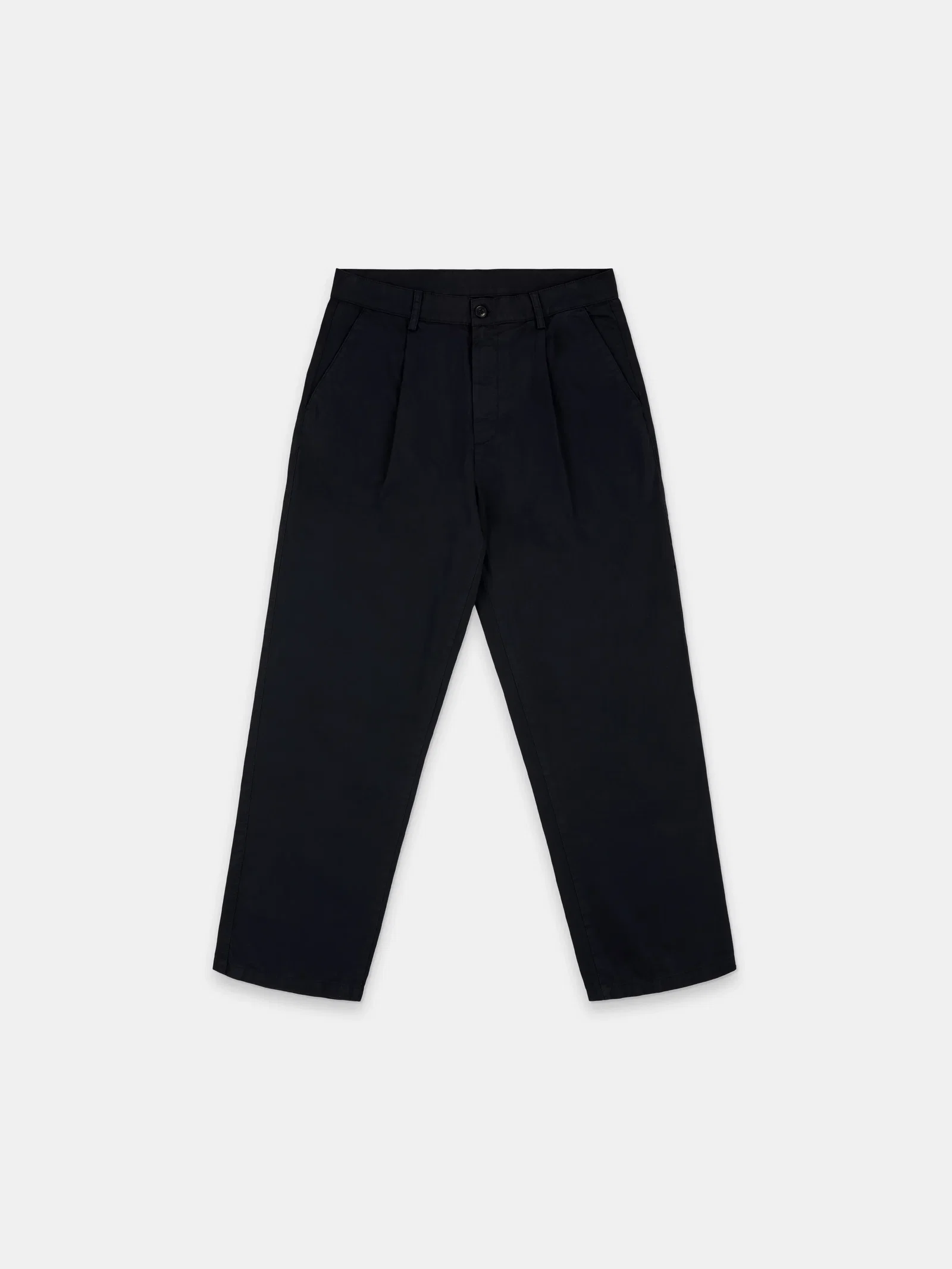 Image of Kent Cotton Pleat Trouser in Dark Navy
