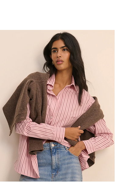 Pink Striped Relaxed Shirt
