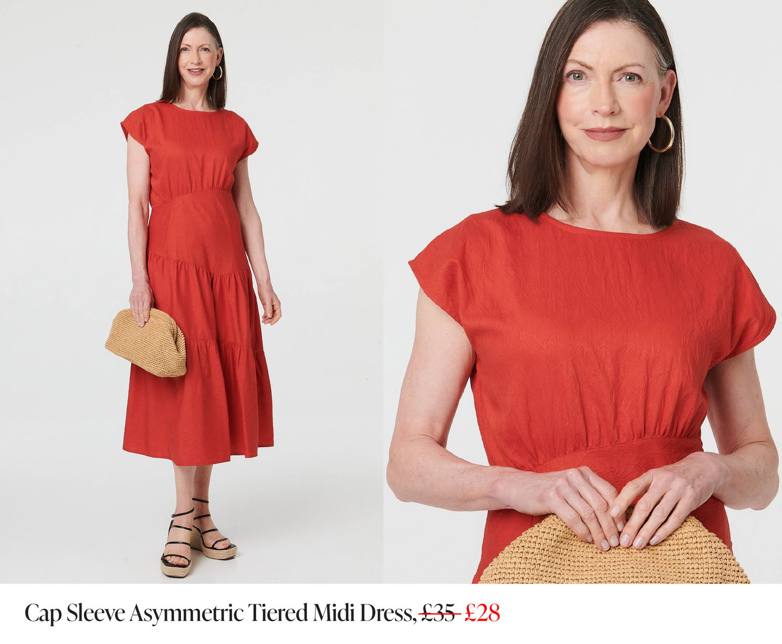 Cap Sleeve Asymmetric Tiered Midi Dress | Shop Now