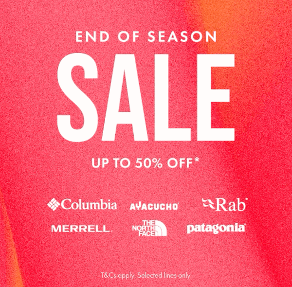 End of Season Sale. Up to 50% off.