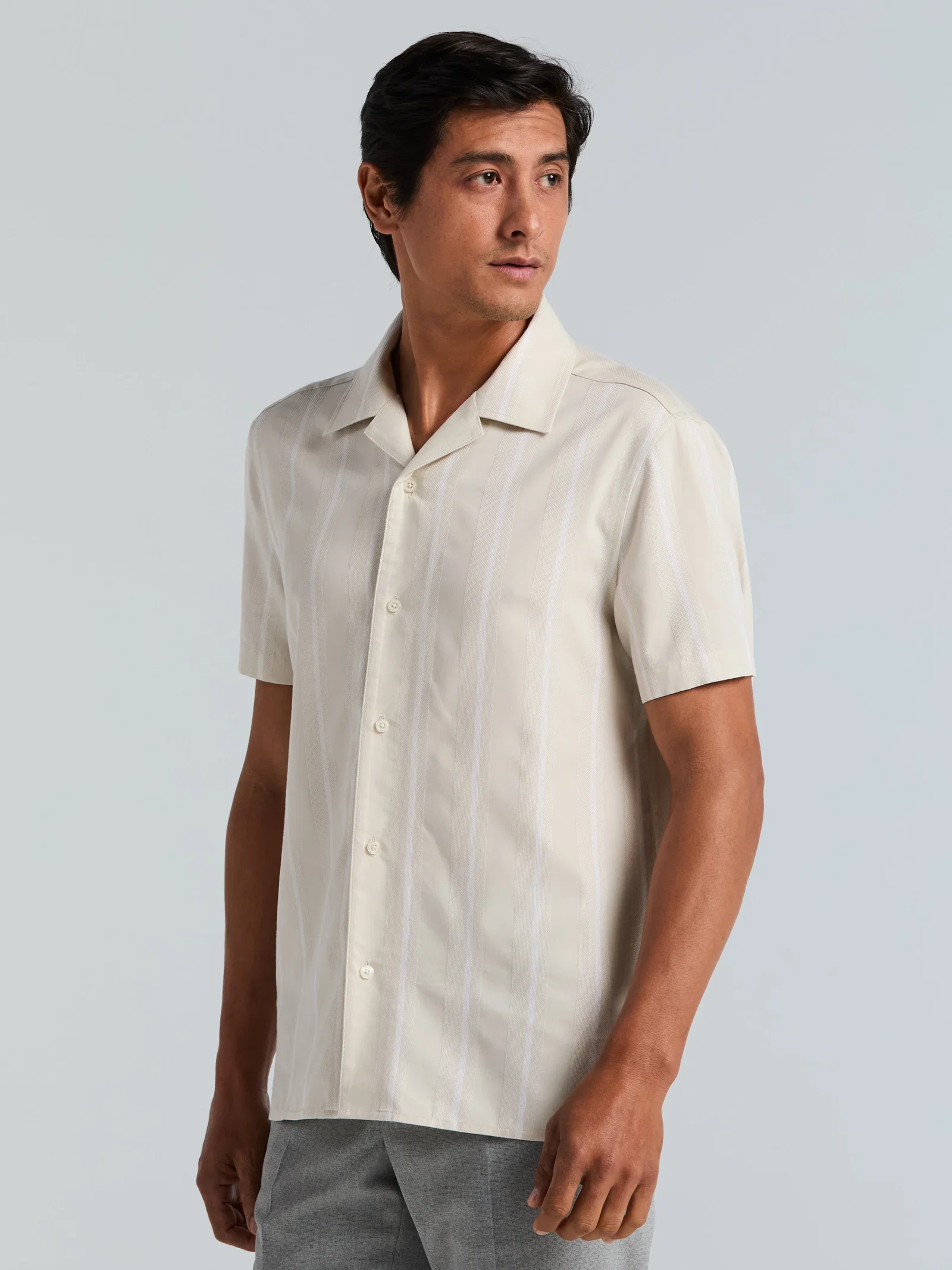 EcoVero™ Striped Camp Collar Shirt EcoVero™ Striped Camp Collar Shirt