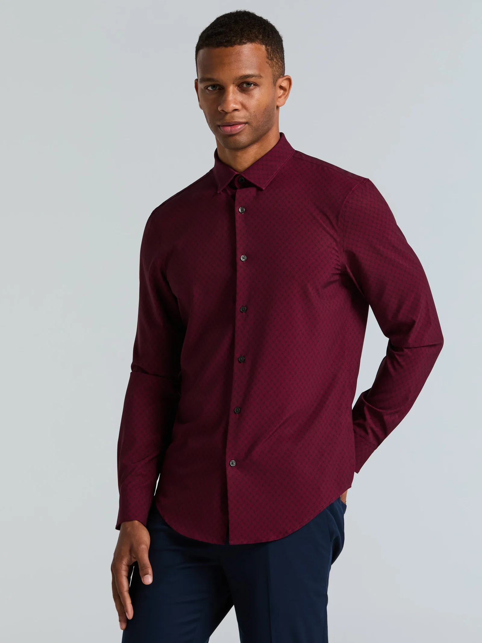 Slim Fit Geo Print Total Stretch Shirt Slim Fit Geo Print Total Stretch Shirt