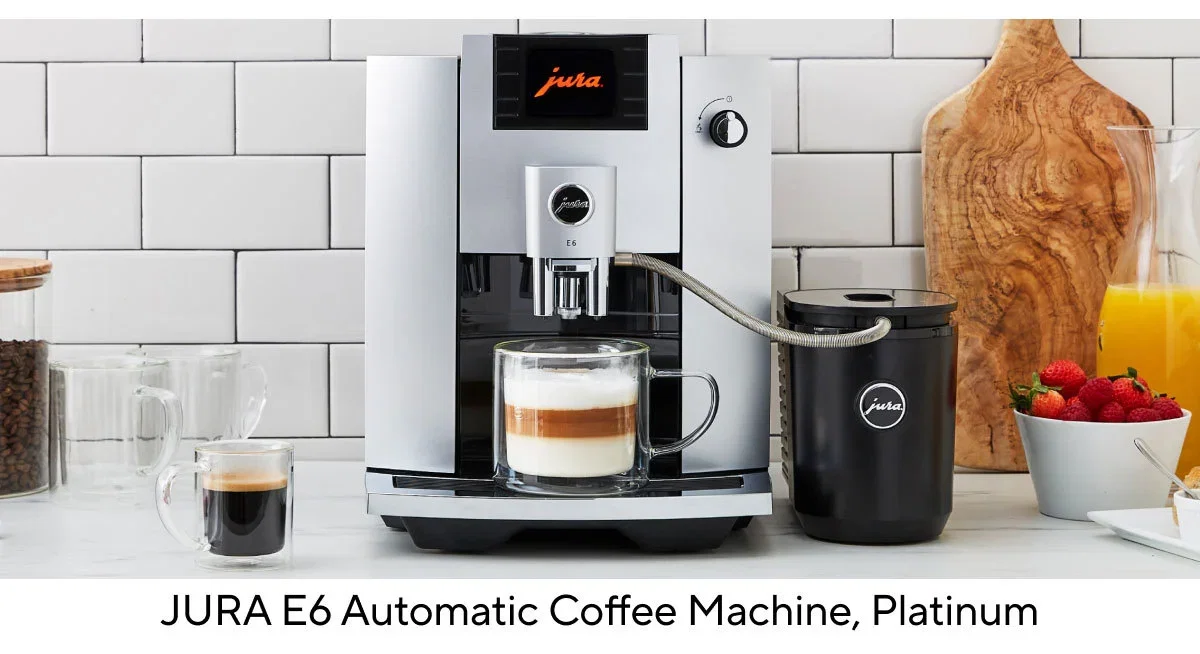 JURA E6 Automatic Coffee Machine, Platinum