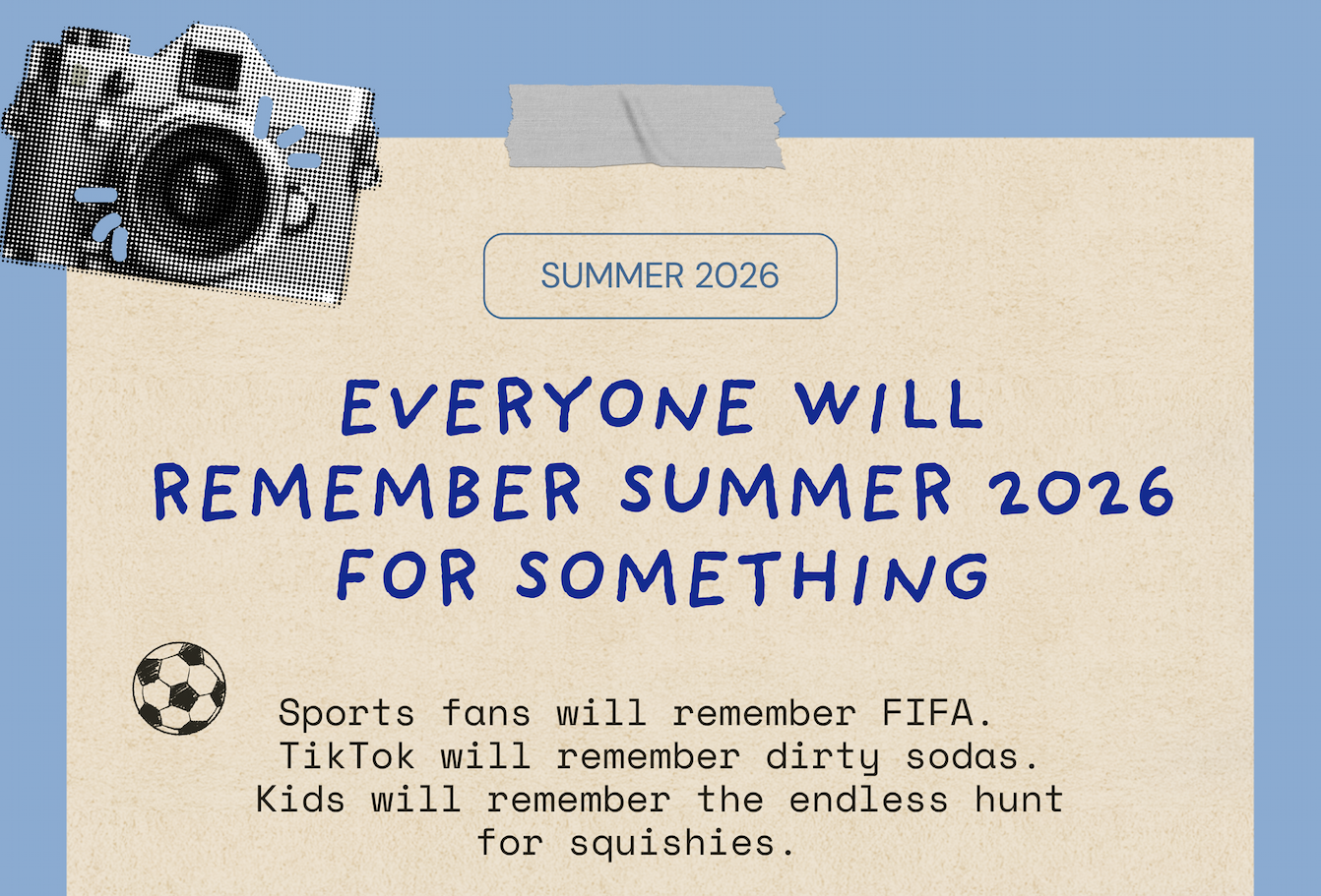 Camera letter soccer ball