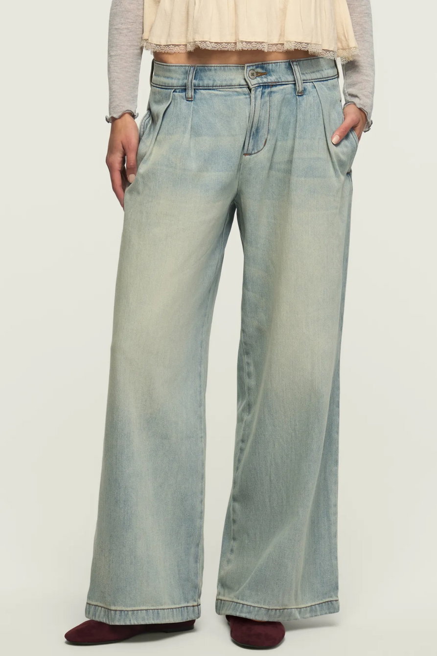 Image of Lucky Brand Double Pleated Trouser - Women's Jeans Denim Pants in Pleats Please