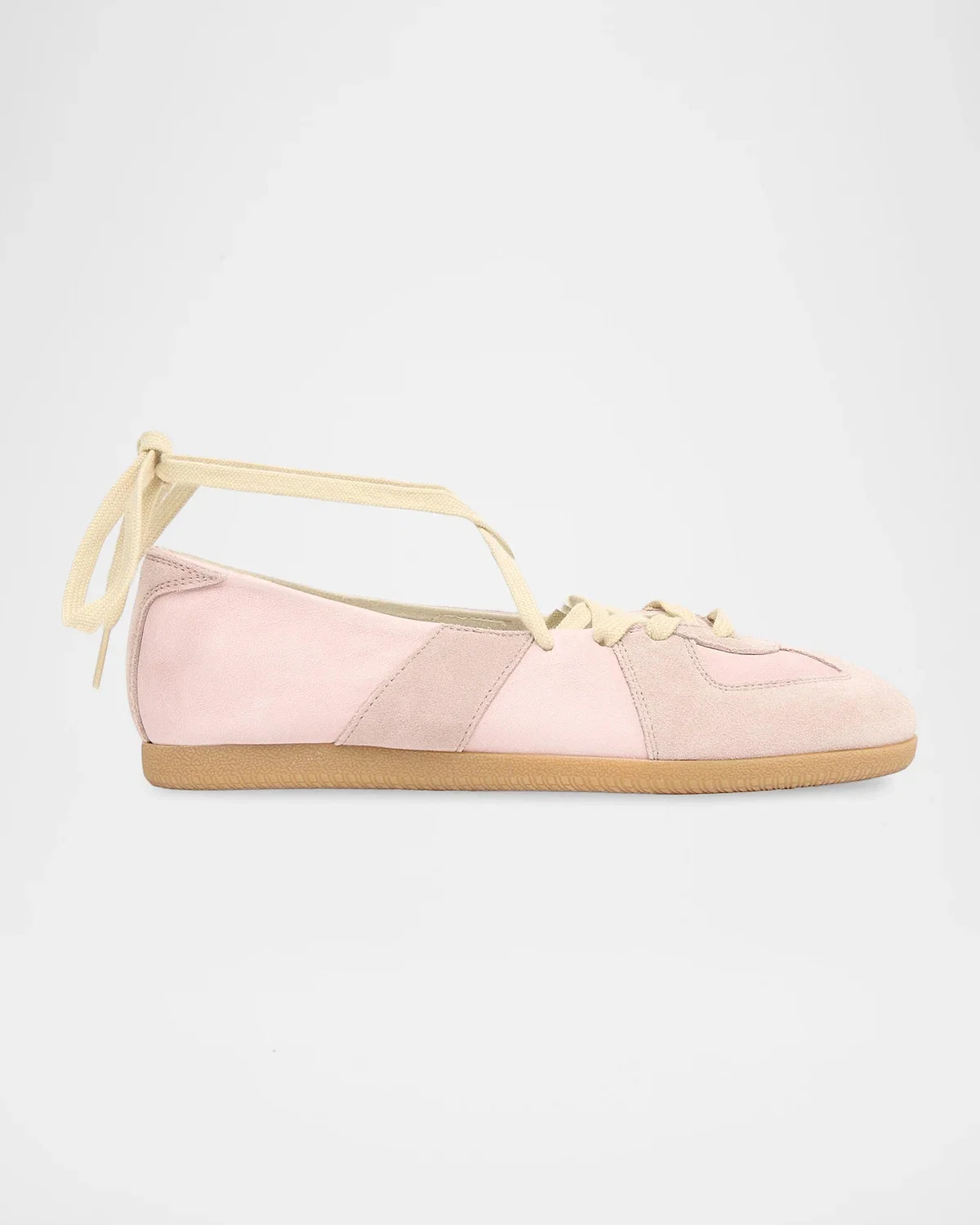 Replica Leather Lace-Up Ballet Flats