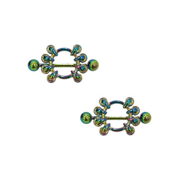 Connector Chain Set Jewels Nose Ring Stainless Steel CZ Nose stud Box Chain Piercing Jewelry | Luxe Modz
