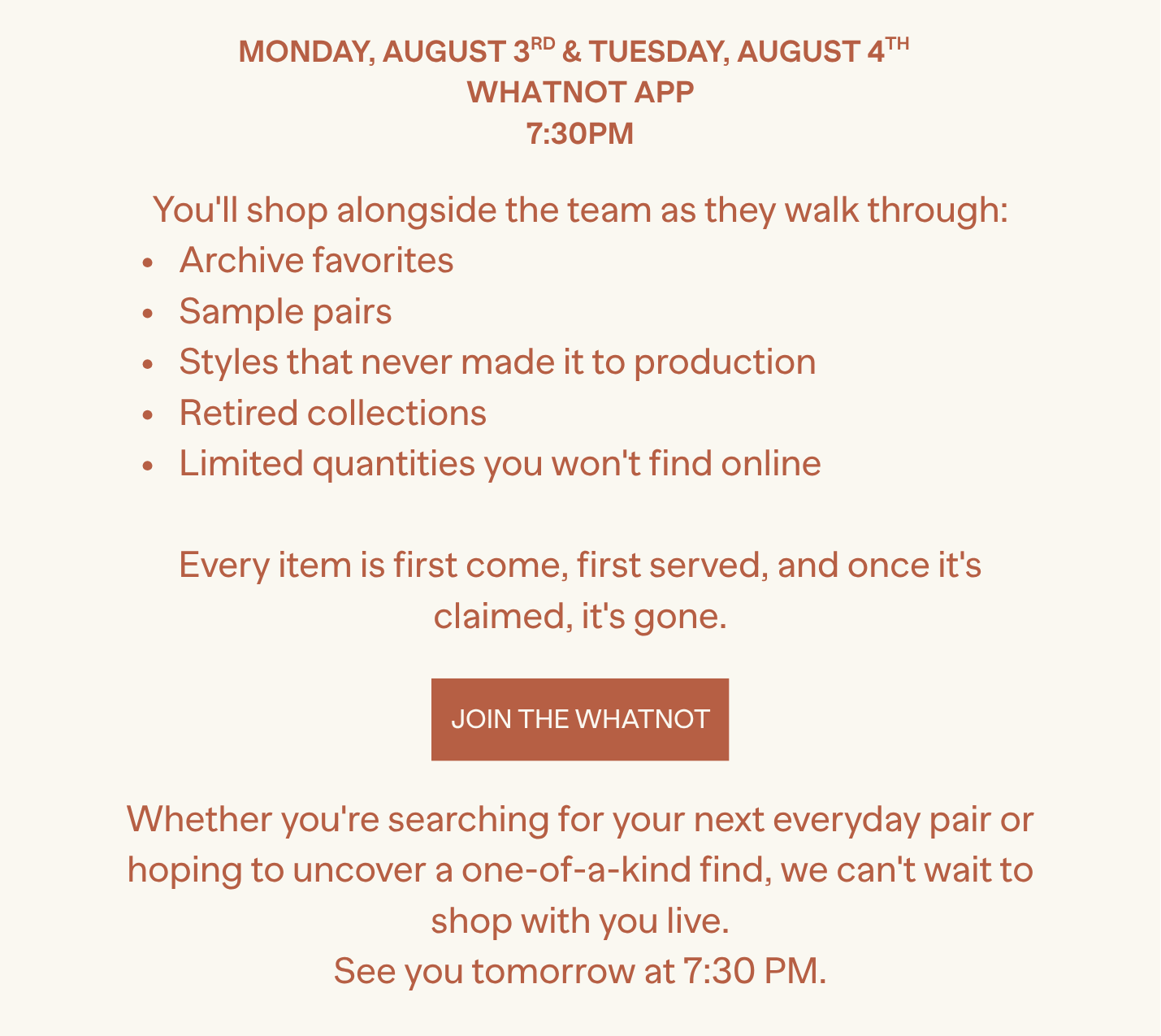 WhatNot Sale