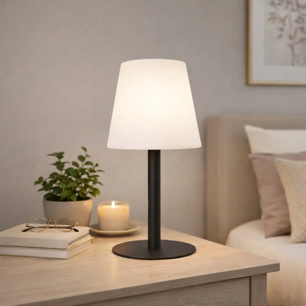 Image of Preston Black LED Rechargeable Table Lamp