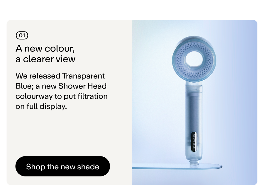 A new colour, a clearer view - the release of Shower Head Transparent Blue 