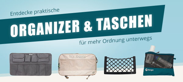 Entdecke praktische Organizer & Taschen für mehr Ordnung unterwegs