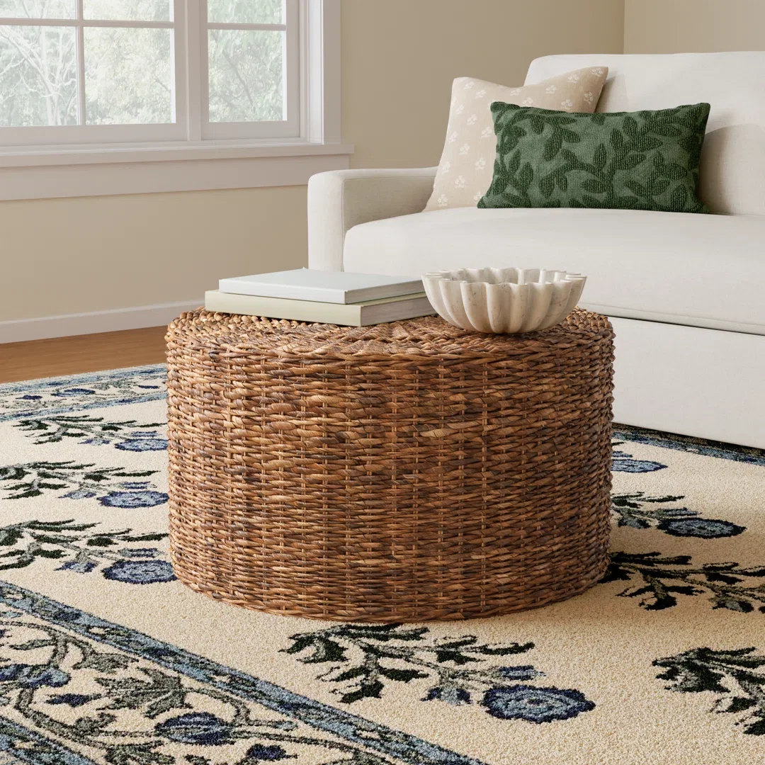 Ellsberg 32" Rattan Drum Coffee Table