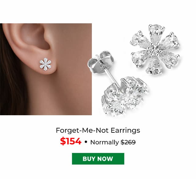 Forget Me Not Earrings Platinum Clad