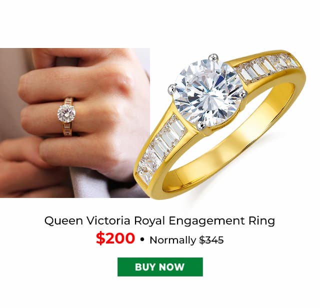 Queen Victoria Royal Engagement Ring Gold Clad