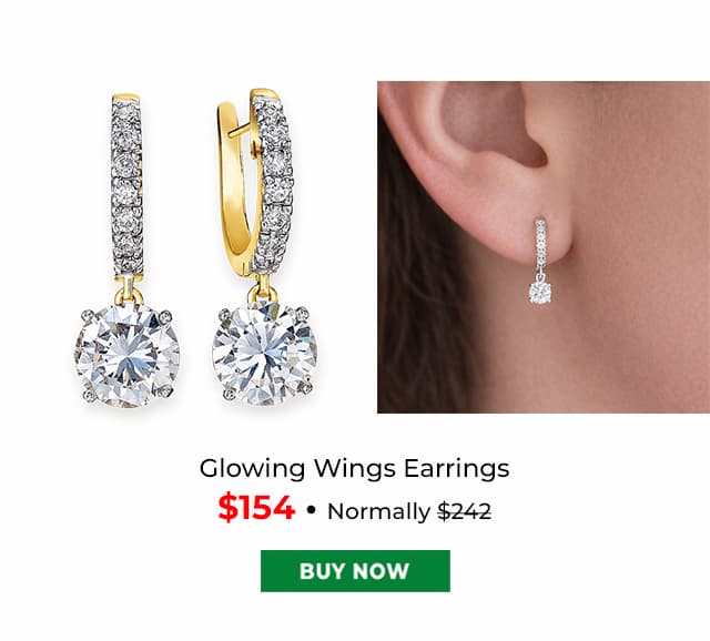 Glowing Wings Earrings Gold Clad