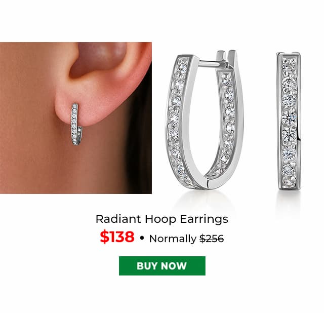 Radiant Hoop Earrings Platinum Clad